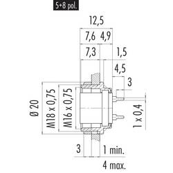 binder 09 0316 99 05 09 0316 99 05-20 přírubová zásuvka , 1 ks