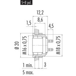 binder 09 0316 09 05 09 0316 09 05-20 přírubová zásuvka , 1 ks