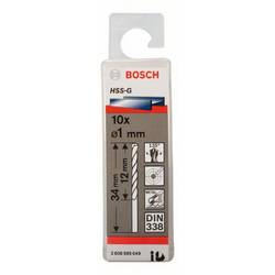 Bosch Accessories 2608595049 HSS kovový spirálový vrták 1 mm Celková délka 34 mm broušený DIN 338 válcová stopka 10 ks