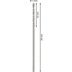 Bosch Accessories 2608595049 HSS kovový spirálový vrták 1 mm Celková délka 34 mm broušený DIN 338 válcová stopka 10 ks
