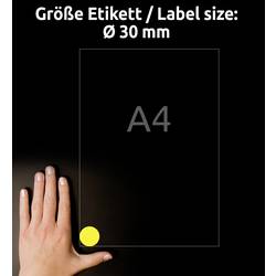 Avery-Zweckform L6128-20 Fóliové etikety Ø 30 mm poylesterová fólie žlutá 960 ks trvalé barevná laserová tiskárna, laserová tiskárna, barevná kopírka, kopírka,