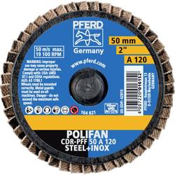 PFERD TOOLS 47202529 CDR PFF 50 A 120 vějířovitý brusný kotouč Průměr 50 mm Zrnitost 120 bronz, titan, Slitina titanu, měď, mosaz, nerezová ocel, Šedá / tvárná