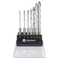 TOOLCRAFT TO-10312161 tvrdý kov, ocel Sada vrták 3 mm, 4 mm, 5 mm, 6 mm, 8 mm, 10 mm, 12 mm Celková délka 155 mm tvrzeno 1 ks