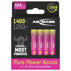 Ansmann Li-Ion Akku Micro AAA Typ 1400 (min. 1250 mAh) sada akumulátorů Li-Ion 1250 mAh 1.5 V 1 ks
