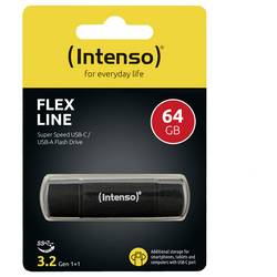 Intenso Flex Line USB flash disk Retail 64 GB černá 3544490 USB 3.2 (Gen 1x1) , USB-C™ (USB 3.2 Gen 1)