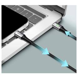 LogiLink Kabel USB-C USB 2.0 USB-C ® zástrčka 0.50 m černá s LED, oboustranně zapojitelná zástrčka CU0421