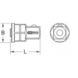 KS Tools 503.4296 5034296 adaptér nástrčné hlavice 10 mm Pohon (šroubovák) 1/4 (6,3 mm) 16.7 mm 1 ks