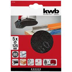 kwb 491308 brusný papír pro kotoučové brusky Zrnitost 80 (Ø) 125 mm 5 ks