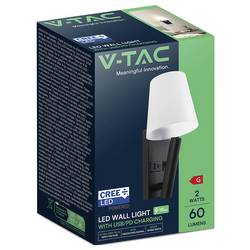 V-TAC VT-88062 240016 nástěnná lampička do ložnice Energetická třída (EEK2021): G (A - G) 2 W černá