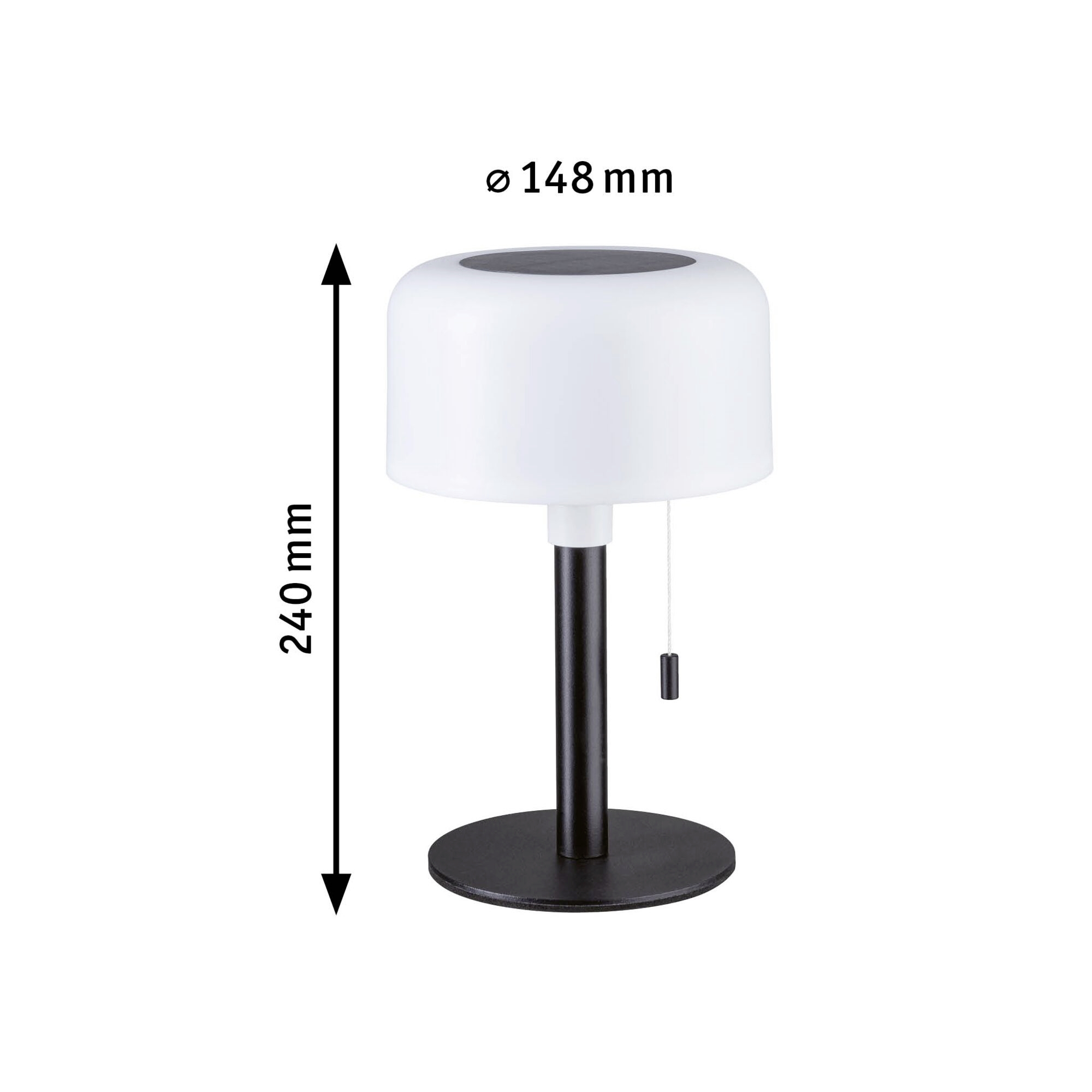 Paulmann 94607 Bartja solární stolní lampa 1.6 W teplá bílá černá