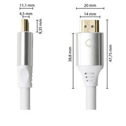 Oehlbach HDMI kabel Zástrčka HDMI-A, Zástrčka HDMI-A 5.00 m bílá D1C92497 8K UHD, pozlacené kontakty HDMI kabel
