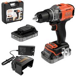 Black & Decker aku vrtací šroubovák, 18 V, 2.0 Ah Li-Ion vč. 2x aku, vč. nabíječky, BCD382D2XK-QW