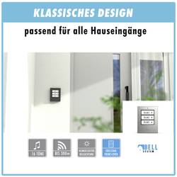 m-e modern-electronics 41413 bezdrátový zvonek vysílač osvětlený, se jmenovkou