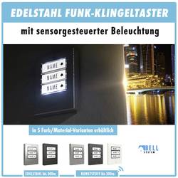 m-e modern-electronics 41413 bezdrátový zvonek vysílač osvětlený, se jmenovkou