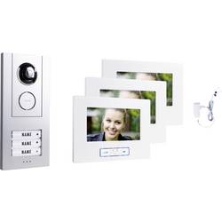 m-e modern-electronics VD ALU 6730 S domovní video telefon kompletní sada, bílostříbrná, 41438
