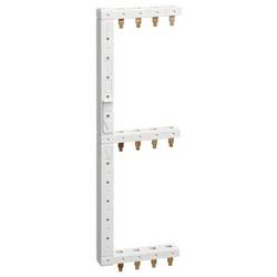 Hager KCF668L Fázový držák Hager KCF668L, 3+N, 3řadý, 125 mm, vertikální Phase busbar hnědá, modrá 4pólový 1 ks