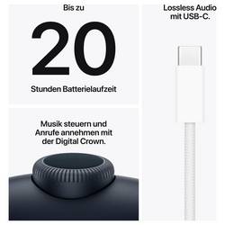 Apple Airpods Max 2 AirPods Bluetooth® stereo Midnight Redukce šumu mikrofonu, Potlačení hluku headset