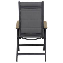 Siena Garden Tesoro N40077 zahradní židle hliník, teakové dřevo antracit (matný), šedá, přírodní