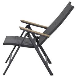 Siena Garden Tesoro N40077 zahradní židle hliník, teakové dřevo antracit (matný), šedá, přírodní