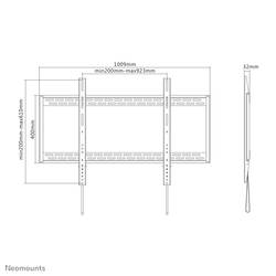 Neomounts LFD-W1000 TV držák na zeď 152,4 cm (60) - 254,0 cm (100) pevný