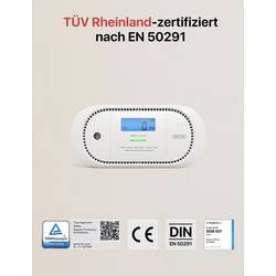 X-Sense XC01-R, ZASXS00167WEU detektor oxidu uhelnatého na baterii, detekce oxidu uhelnatého (CO)