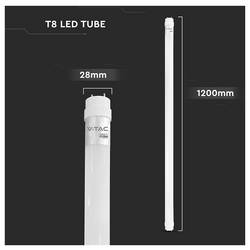 V-TAC LED trubice Energetická třída (EEK2021): F (A - G) T8 18 W (Ø x d) 28 mm x 1200 mm 1 ks