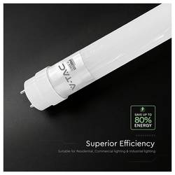 V-TAC LED trubice Energetická třída (EEK2021): D (A - G) zářivkový tvar T8 12 W denní bílá (Ø x d) 28 mm x 1200 mm 1 ks