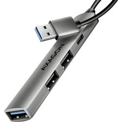 AXAGON HUE-STA USB Hub 4 porty USB-C®, USB-A 5 GBit/s s hliníkovým krytem šedá