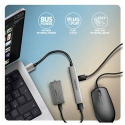 AXAGON HUE-STA USB Hub 4 porty USB-C®, USB-A 5 GBit/s s hliníkovým krytem šedá