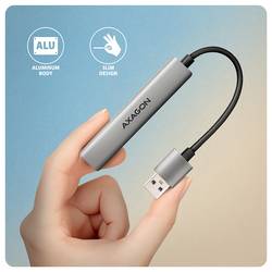 AXAGON HUE-STA USB Hub 4 porty USB-C®, USB-A 5 GBit/s s hliníkovým krytem šedá