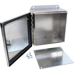 Hammond Electronics, EJ884SS skřínka na stěnu, IP66, 203 mm x 203 mm x 102 mm , 1 ks