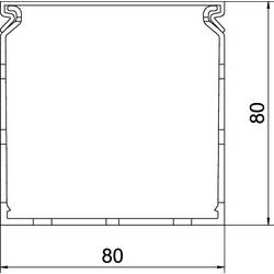 OBO Bettermann 6132516 vodicí lišta horná část (d x š x v) 2000 x 80 x 80 mm 12 ks šedá