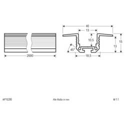 EVN APTE 200 APTE 200 Profile hliník (d x š) 2000 mm x 40.00 mm 1 ks