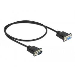 Delock sériový kabel [1x RS232 zástrčka - 1x RS232 zásuvka ], 0.5 m, černá