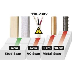 Laserliner detektor Ortungsgerät MultiFinder Pro Metall bis 10cm/and.Mat.4-5cm 080.966A Detekční hloubka (max.) 100 mm Druh materiálu dřeva, kabely vedoucí