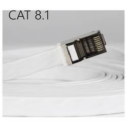 Maxtrack TI56-10L RJ45 síťové kabely, propojovací kabely CAT 8.1 U/FTP 10 m bílá plochý 1 ks