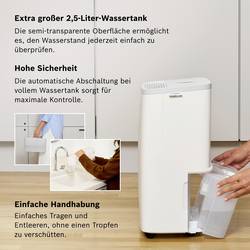 Bosch Home Comfort Dry 2000 odvlhčovač vzduchu, 7733703557, 55 m³, bílá