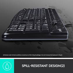 Logitech MK120 Desktop USB sada klávesnice a myše odolné proti stříkající vodě německá, QWERTZ černá