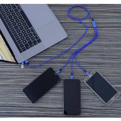 Smrter Nabíjecí kabel USB USB 2.0 USB-A zástrčka, USB-C ® zástrčka, Apple Lightning konektor 1.20 m modrá SMRTER_TRIO_L_NB