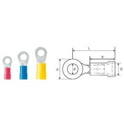 Weidmüller 9200260000 kulaté kabelové oko Průřez (max.)=6 mm² Ø otvoru=8.4 mm částečná izolace žlutá 100 ks
