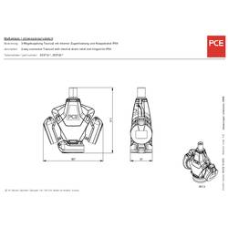 PC Electric 253712-sr 3násobná zásuvka guma 250 V červená IP54