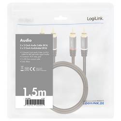 LogiLink CA1203 cinch audio kabel 1.5 m černá stíněný, barevně rozlišený