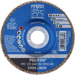 PFERD TOOLS 67704125 PFC 125 A 40 SG STEELOX vějířovitý brusný kotouč Průměr 125 mm Ø otvoru 22.23 mm Zrnitost 40 nerezová ocel, ocel 10 ks