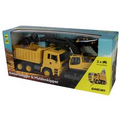 Amewi 1:18 Stavební stroj stavební vozidlo, kamion se světelným efektem, vč. akumulátorů a kabelu k nabíjení