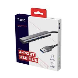 Trust 24947 USB Hub 1 + 4 porty USB-A USB 3.2 Gen1 5 GBit/s tmavě šedá Halyx-4-port