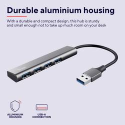 Trust 24947 USB Hub 1 + 4 porty USB-A USB 3.2 Gen1 5 GBit/s tmavě šedá Halyx-4-port