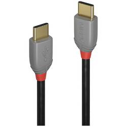 LINDY USB kabel USB 2.0 USB-C ® zástrčka, USB-C ® zástrčka 1.00 m černá, šedá dvoužilový stíněný 36871