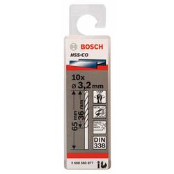 Bosch Accessories 2608585877 HSS kovový spirálový vrták 3.2 mm Celková délka 65 mm Cobalt DIN 338 válcová stopka 10 ks