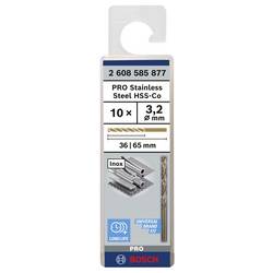 Bosch Accessories 2608585877 HSS kovový spirálový vrták 3.2 mm Celková délka 65 mm Cobalt DIN 338 válcová stopka 10 ks