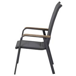 Siena Garden Tesoro N40080 zahradní židle hliník, teakové dřevo antracit (matný), šedá, přírodní